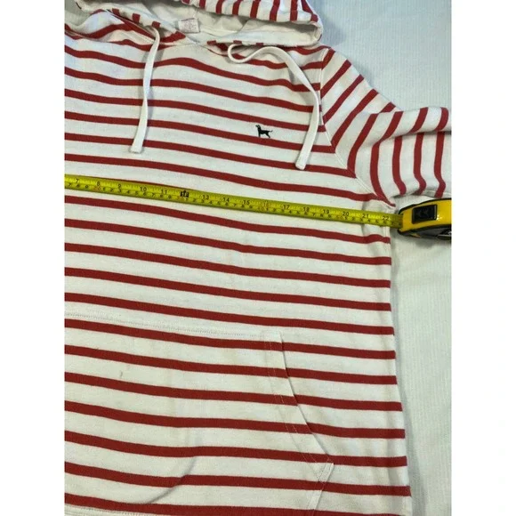 The Black Dog Red White Stripe Hoodie Pullover Cotton Nautical Casual Unise - Picture 7 of 12